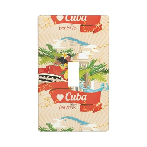 Island of Cuba Druckgrafik-Dekor-Wandplatten, einzelne Kippschalter-Abdeckung, Wandplatte von Fdfekgvplp