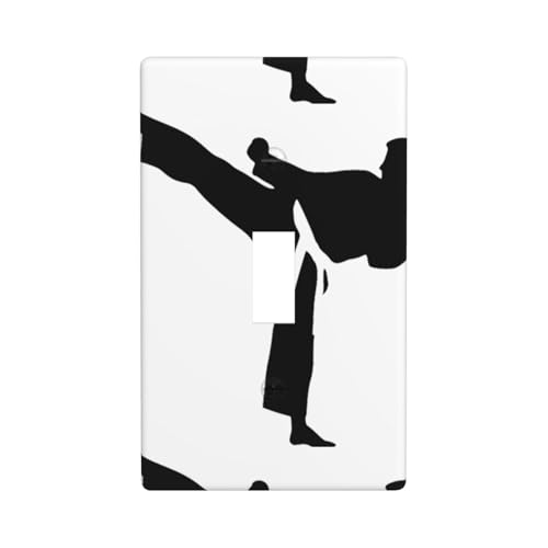 Karate-Highkick-Icon-Druck-Grafik-Dekor-Wandplatten, einzelne Kippschalter-Abdeckung, Wandplattenabdeckung von Fdfekgvplp