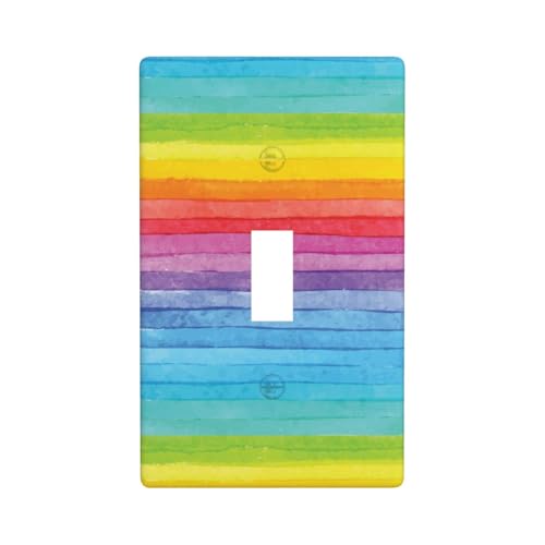 Lichtschalter-Abdeckung für Lichtschalter, Regenbogenfarben, gestreift, Grafik-Dekor, Wandplatte von Fdfekgvplp