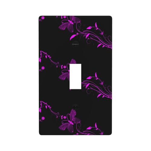 Lichtschalter-Abdeckung für Lichtschalter, Violett und Schmetterling, Grafik-Dekor, Wandplatte Lichtschalter-Abdeckung für Lichtschalter, Violett und Schmetterling, Grafik-Dekor, Wandplatte von Fdfekgvplp