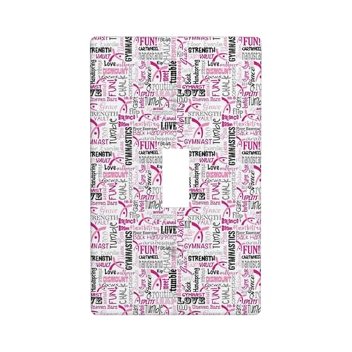Lichtschalterabdeckung für Gymnastik, rosa Druck, Grafik-Dekor, einzelne Kippschalter-Abdeckung, Wandplattenabdeckung von Fdfekgvplp