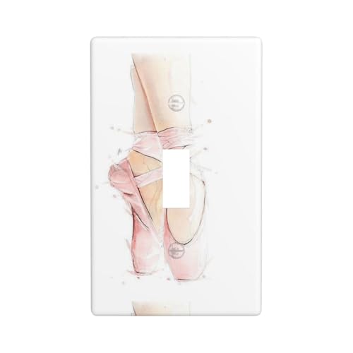 Lichtschalterabdeckung mit Ballettschuhen, Grafik-Dekor, einzelne Kippschalter-Abdeckung, Wandplatte von Fdfekgvplp