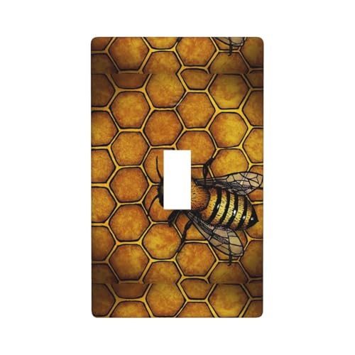 Lichtschalterabdeckung mit Bienen-Honigbienen-Druck, Grafik-Dekor, einzelne Kippschalter-Abdeckung, Wandplattenabdeckung von Fdfekgvplp