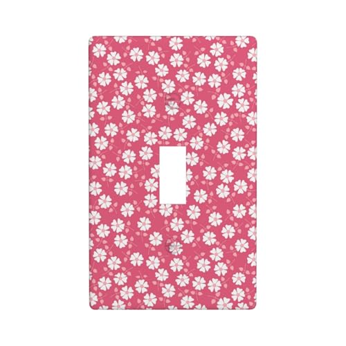 Lichtschalterabdeckung mit Blumenstruktur, rosa Druck, Grafik, Dekor, Einzelner Kippschalter Lichtschalterabdeckung mit Blumenstruktur, rosa Druck, Grafik, Dekor, Einzelner Kippschalter von Fdfekgvplp