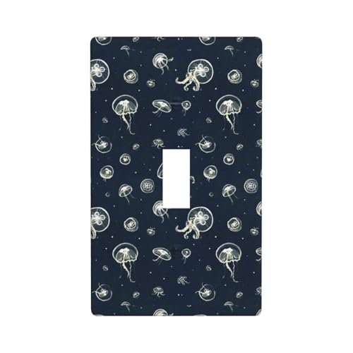 Lichtschalterabdeckung mit Quallenmuster, Grafik, Dekor, Wandplatte, Einzel von Fdfekgvplp