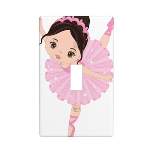 Little Ballerina Tanzendes Mädchen Druck Grafik Dekor Wandplatten Einzel Kippschalter Abdeckung Wandplatte Abdeckung von Fdfekgvplp
