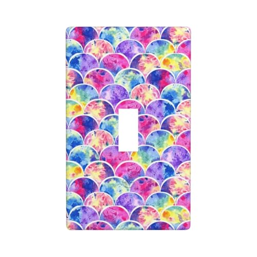 Schöne Regenbogenfarben, Meerjungfrauen-Druck, Grafik-Dekor-Wandplatten, einzelne Kippschalter-Abdeckung, Wandplatte von Fdfekgvplp