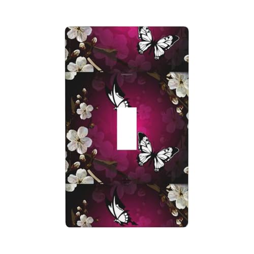 Schwarz-weiße Schmetterlings-Druck-Grafik-Dekor-Wandplatten, einzelne Kippschalter-Abdeckung, Wandplattenabdeckung Schwarz-weiße Schmetterlings-Druck-Grafik-Dekor-Wandplatten, einzelne Kippschalter-Abdeckung, Wandplattenabdeckung von Fdfekgvplp
