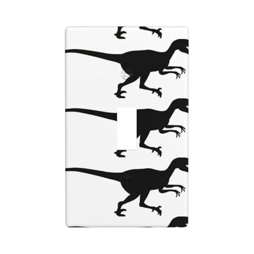 Velociraptor Dinosaurier-Druck-Grafik-Dekor-Wandplatten, einzelne Kippschalter-Abdeckung, Wandplatte von Fdfekgvplp