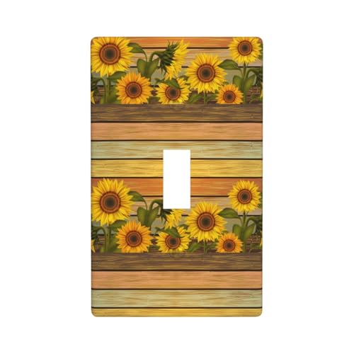 Wandplatte aus Holz, Sonnenblumendruck, Grafik, Dekor-Wandplatten, einzelne Kippschalter, Abdeckung, Wandplatte Wandplatte aus Holz, Sonnenblumendruck, Grafik, Dekor-Wandplatten, einzelne Kippschalter, Abdeckung, Wandplatte von Fdfekgvplp