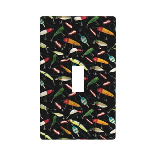 Wandplatte für Angelköder, Druckgrafik, Dekor, einzelne Kippschalter, Abdeckung für Lichtschalter von Fdfekgvplp