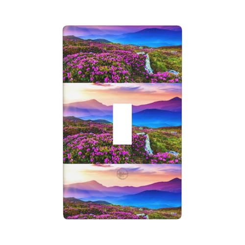 Wandplatte für Lichtschalter, Motiv: Bergblumen, Landschaft, Grafik, Dekor, Einzel Kippschalter Wandplatte für Lichtschalter, Motiv: Bergblumen, Landschaft, Grafik, Dekor, Einzel Kippschalter von Fdfekgvplp