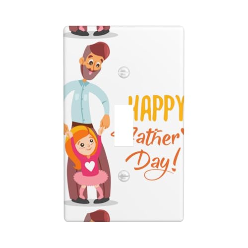 Wandplatte für Lichtschalter, Motiv: Vatertag von Tochter, Druckgrafik, Einzel-Kippschalter von Fdfekgvplp