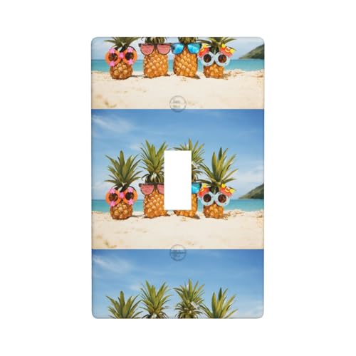 Wandplatte für Lichtschalter, geometrischer Ananas-Druck, Grafik, Dekor, Wandplatte, Abdeckung für Lichtschalter, Gelb Wandplatte für Lichtschalter, geometrischer Ananas-Druck, Grafik, Dekor, Wandplatte, Abdeckung für Lichtschalter, Gelb von Fdfekgvplp