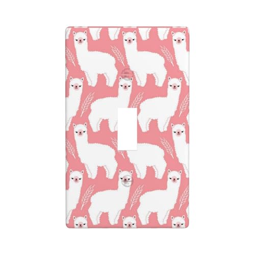 Wandplatte mit Alpaka-Lama-Druck, Grafik-Dekor-Wandplatten, einzelne Kippschalter-Abdeckung, Wandplatte von Fdfekgvplp