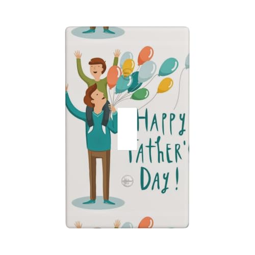 Wandplatte mit Aufschrift "Happy Fathers Day By Son", Druckgrafik-Dekor-Wandplatten, einzelne Kippschalter-Abdeckung von Fdfekgvplp