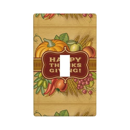 Wandplatte mit Aufschrift "Happy Thanksgiving", Grafik-Dekor, einzelne Kippschalter-Abdeckung, Wandplatte Wandplatte mit Aufschrift "Happy Thanksgiving", Grafik-Dekor, einzelne Kippschalter-Abdeckung, Wandplatte von Fdfekgvplp