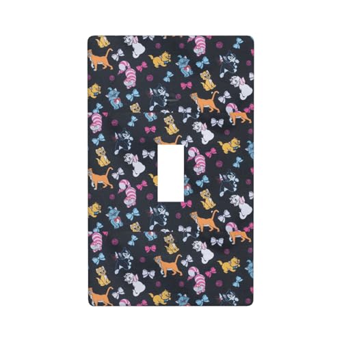 Wandplatte mit Cartoon-Katzen-Druck, einzelne Kippschalter-Abdeckung, Wandplatte von Fdfekgvplp