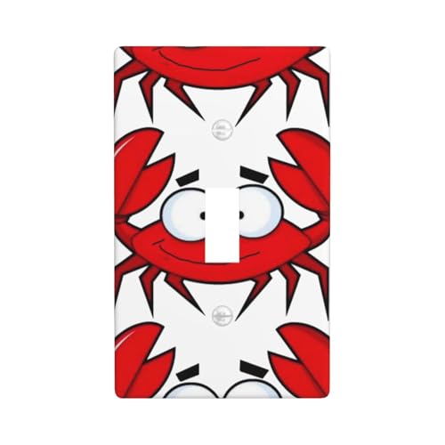 Wandplatte mit Cartoon-Krabben-Druck, einzelne Kippschalter-Abdeckung, Wandplatte Wandplatte mit Cartoon-Krabben-Druck, einzelne Kippschalter-Abdeckung, Wandplatte von Fdfekgvplp