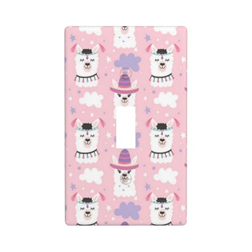 Wandplatte mit Cartoon-Lama-Alpaka-Druck, Grafik-Dekor-Wandplatten, einzelne Kippschalter-Abdeckung, Wandplatte Wandplatte mit Cartoon-Lama-Alpaka-Druck, Grafik-Dekor-Wandplatten, einzelne Kippschalter-Abdeckung, Wandplatte von Fdfekgvplp