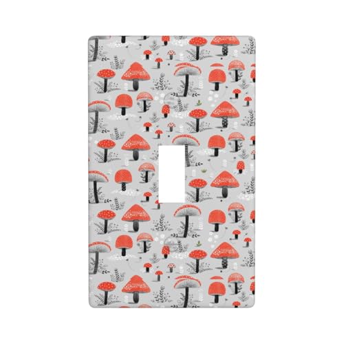 Wandplatte mit Cartoon-Pilz-Druck, Grafik-Dekor-Wandplatten, einzelne Kippschalter-Abdeckung, Wandplattenabdeckung Wandplatte mit Cartoon-Pilz-Druck, Grafik-Dekor-Wandplatten, einzelne Kippschalter-Abdeckung, Wandplattenabdeckung von Fdfekgvplp