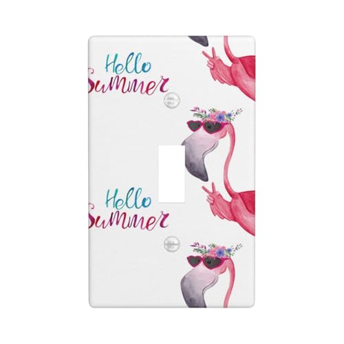 Wandplatte mit Flamingo-Druck, Grafik-Dekor, einzelne Kippschalter-Abdeckung, Wandplatte von Fdfekgvplp
