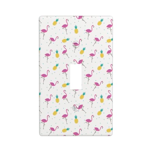 Wandplatte mit Flamingo- und Ananas-Druck, einzelne Kippschalter-Abdeckung, Wandplatte Wandplatte mit Flamingo- und Ananas-Druck, einzelne Kippschalter-Abdeckung, Wandplatte von Fdfekgvplp