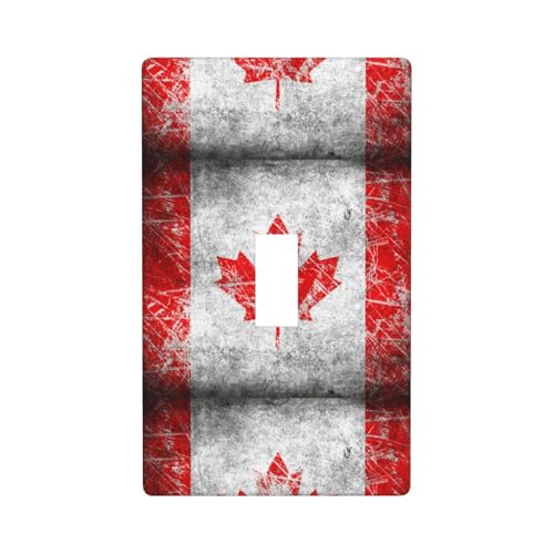 Wandplatte mit Kanada-Flagge, Druck, Grafik, Dekor, einzelne Kippschalter-Abdeckung, Wandplatte Wandplatte mit Kanada-Flagge, Druck, Grafik, Dekor, einzelne Kippschalter-Abdeckung, Wandplatte von Fdfekgvplp
