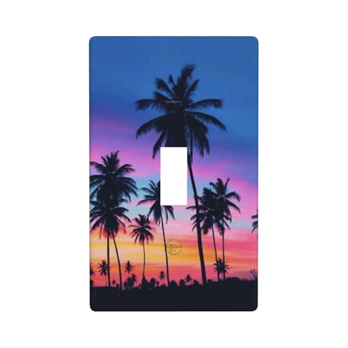Wandplatte mit Palmen-Druck, Grafik-Dekor, einzelne Kippschalter-Abdeckung, Wandplatte Wandplatte mit Palmen-Druck, Grafik-Dekor, einzelne Kippschalter-Abdeckung, Wandplatte von Fdfekgvplp