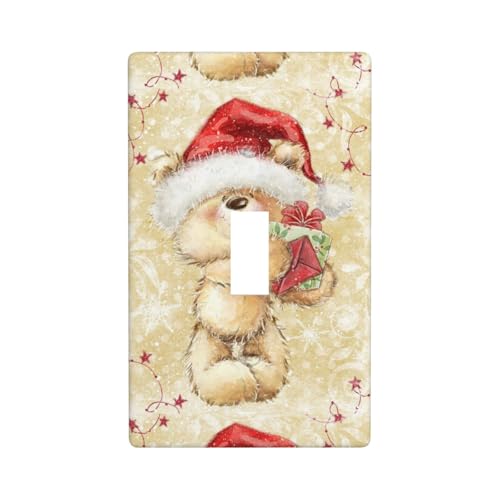 Wandplatte mit Weihnachtsmannmütze, Geschenk und Frohe Weihnachten, Druckgrafik, Wandplatte, einzelne Kippschalter Wandplatte mit Weihnachtsmannmütze, Geschenk und Frohe Weihnachten, Druckgrafik, Wandplatte, einzelne Kippschalter von Fdfekgvplp