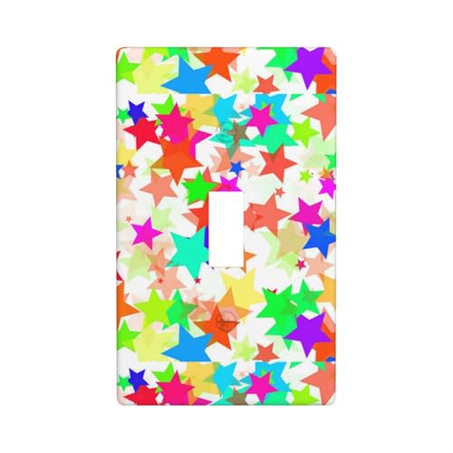 Wandplatte mit buntem Sternen-Druck, Grafik-Dekor, einzelne Kippschalter-Abdeckung, Wandplatte Wandplatte mit buntem Sternen-Druck, Grafik-Dekor, einzelne Kippschalter-Abdeckung, Wandplatte von Fdfekgvplp