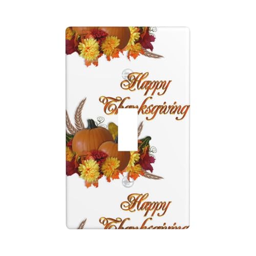 Wandplatte mit einem Kippschalter für Lichtschalter, Wandplatte, mit Thanksgiving Print Wandplatte mit einem Kippschalter für Lichtschalter, Wandplatte, mit Thanksgiving Print von Fdfekgvplp