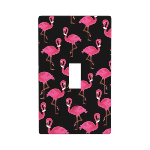 Wandplatte mit schönem rosa Flamingo-Druck, Grafik-Dekor, einzelne Kippschalter-Abdeckung, Wandplatte Wandplatte mit schönem rosa Flamingo-Druck, Grafik-Dekor, einzelne Kippschalter-Abdeckung, Wandplatte von Fdfekgvplp