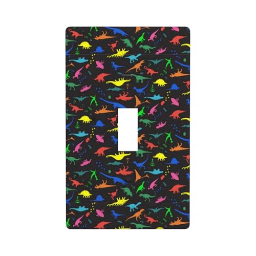Wandplatte mit süßem Dinosa-Druck, Grafik-Dekor, einzelne Kippschalter-Abdeckung, Wandplatte von Fdfekgvplp