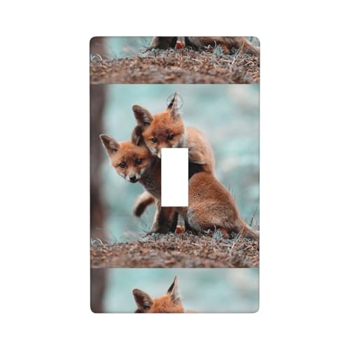 Wandplatte mit süßem Tierfuchs-Druck, Grafik-Dekor-Wandplatten, einzelne Kippschalter-Abdeckung, Wandplatte von Fdfekgvplp