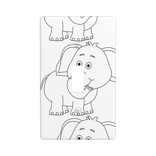 Weiße Elefanten-Druck-Grafik-Dekor-Wandplatten, einzelne Kippschalter-Abdeckung, Wandplattenabdeckung Weiße Elefanten-Druck-Grafik-Dekor-Wandplatten, einzelne Kippschalter-Abdeckung, Wandplattenabdeckung von Fdfekgvplp