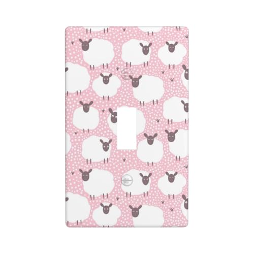 Weiße Schafe auf rosa Hintergrund, Grafik-Dekor-Wandplatten, einzelne Kippschalter-Abdeckung, Wandplattenabdeckung Weiße Schafe auf rosa Hintergrund, Grafik-Dekor-Wandplatten, einzelne Kippschalter-Abdeckung, Wandplattenabdeckung von Fdfekgvplp