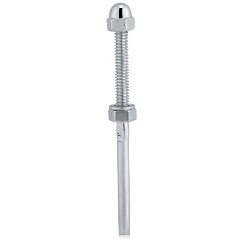 10 Stück Edelstahl Handlauf Geländer Kabelspanner Gewindebolzenende Metallpfostensystem Gewindeanschlussbolzenende Hardware für 1/8" Kabelgeländersystem von Fdit