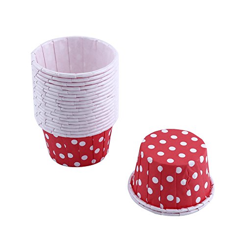 100 Stück Cupcake Liner Papierkuchen Cupcake Liner Case Wrapper Mini Kuchen Backbecher für Party Hochzeit Weihnachten 7 Farben (rot) von Fdit