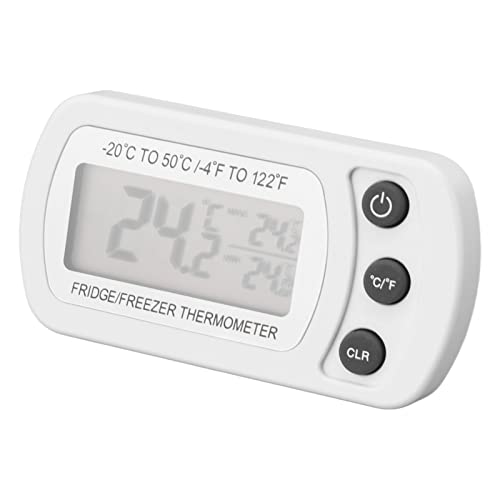 2 Stück Haushalts-Gefrierschrank-Kühlthermometer, Kühlschrank-Vitrine-Thermometer, Digitalanzeige, Wasserdichtes Kühlschrank-Thermometer von Fdit