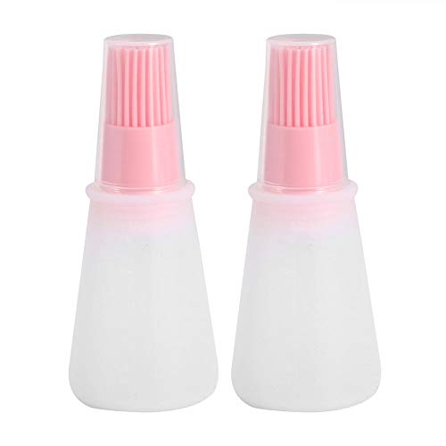 2 Stücke Silikonöl Flasche Pinsel mit Deckel Set Weiche Sauce Flasche mit Silikon Backpinsel Speiseöl Flasche Pinsel für Gebäck BBQ Fleisch Honig Marinaden MEHRWEG VERPAKUNG(Rosa) von Fdit