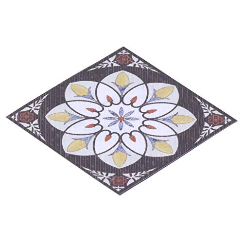 20 STÜCKE Wandaufkleber, 8x8 Cm (3.1x3.1in) Diagonale Blume PVC Wasserdichte Selbstklebende Fliesenaufkleber für Boden Badezimmer Küche von Fdit