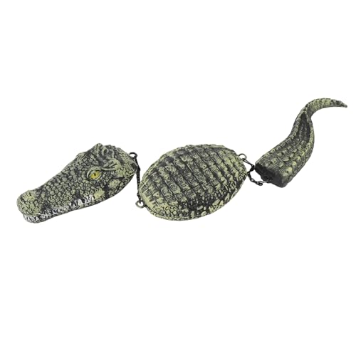 3 Segment Floating Alligator Decoy, Kunststoff Gefälschte Krokodiltierfiguren Wasserteich Dekorationen Realistischer Alligator Floating Decoy für Pool Im Freien Gartendekor und von Fdit