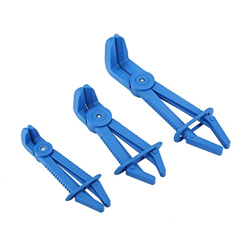 3 Stücke Kunststoff Flexible Schlauchschelle Werkzeug-Set Brake Kraftstoff Wasserleitung Schellen Zange Kit(blau) von Fdit