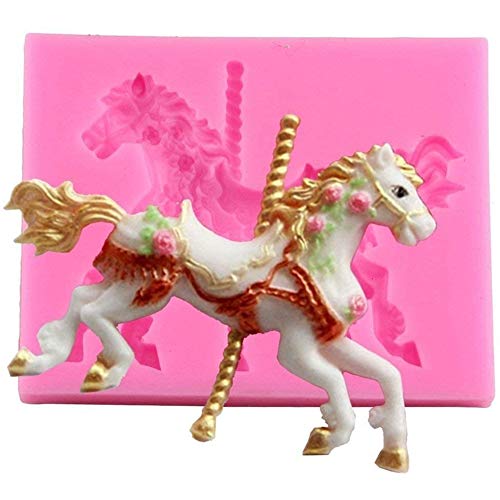 3D-Karussell-Pferd-Form, Silikon-Fondant-Kuchenformen, Kuchendekorationsform für Karussell-Kuchendekorationen, Schokoladenformen 3D-Karussell-Pferd-Form, Silikon-Fondant-Kuchenformen, Kuchendekorationsform für Karussell-Kuchendekorationen, Schokoladenformen von Fdit