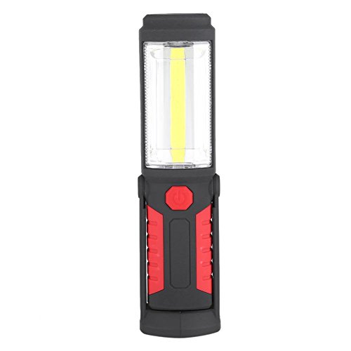 3W LED Arbeitslicht Arbeitslampe wiederaufladbare COB Taschenlampe Camping Notfall Arbeitslicht mit Magnetständer 180° Drehung Taschenlampe Licht USB Gebühr (Rot) von Fdit