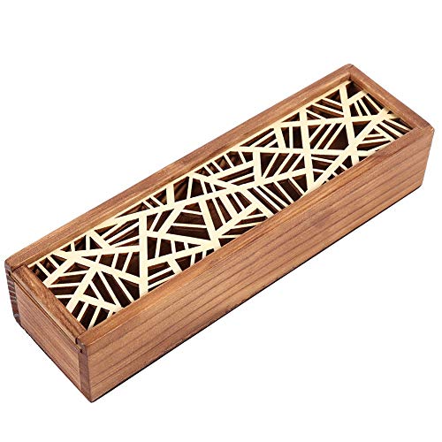 4 Sorten Holz Bleistift Fall Box Desktop Stationery Lagerung Organizer Student Schule Büro Geometric patch type von Fdit