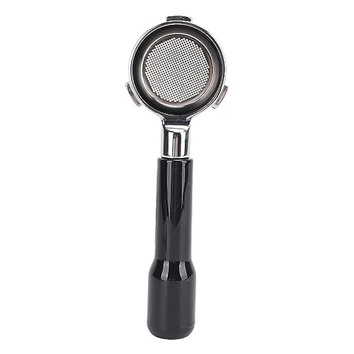 58 Mm 3-Ohren-Bodenloser Siebträger, 58 Mm Kaffee-Bodenloser Siebträger, Hygienische Oxidationsbeständigkeit, Abnehmbare Extraktionsverbesserung für Kaffeemaschine (BLACK) von Fdit