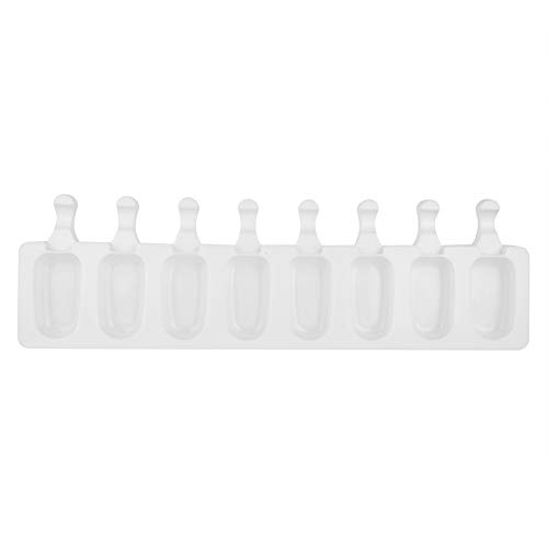 8 Hohlraum Eis am Stiel Formen, dicke Eismaschinen Silizium Material Formen Eiswürfelschale mit Eis am Stiel Formen (Weiß) von Fdit