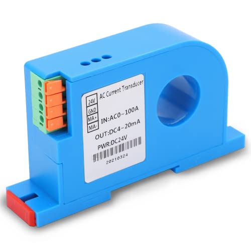 AC-Strom-Transmitter, DC 4‑20mA Output Power Distribution Control Stromwandler AC 0‑100A, für Klimaanlagen, Straßenlaternen, Stromnetzüberwachung von Fdit